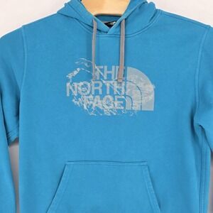 The North Face Hoodie Mens Large Teal Never Stop Exploring Pullover Logo Outdoor